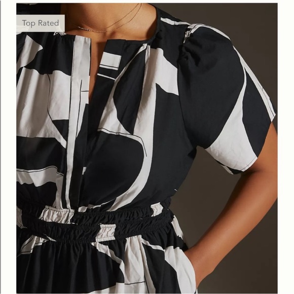 Anthropologie Black and White Maxi Dress - Picture 3 of 7